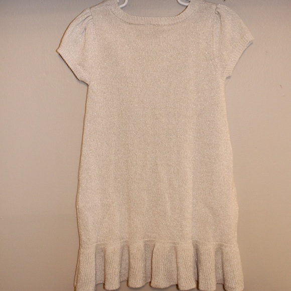 Gymboree Tan and Cream Ruffled Ribbed Knit Casual Dress NWT - Picture 4 of 5